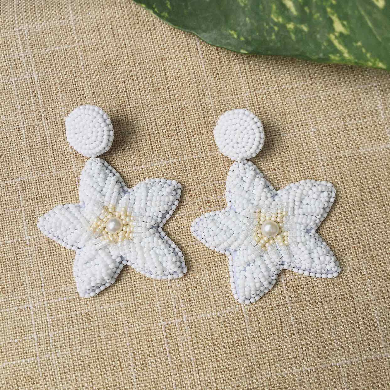 Sampaguita Beaded Earrings