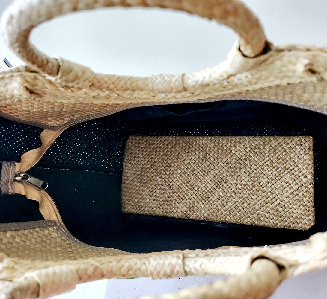 PREORDER "Anita" Handwoven Round Handle Bag
