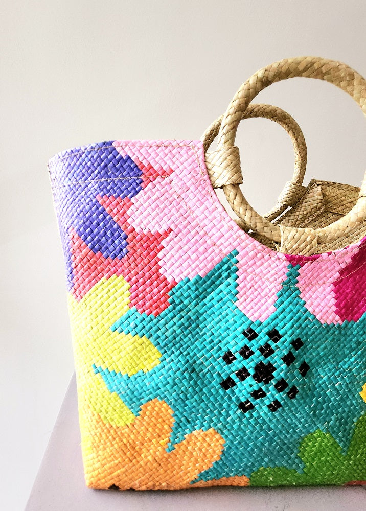 PREORDER "Anita" Handwoven Round Handle Bag