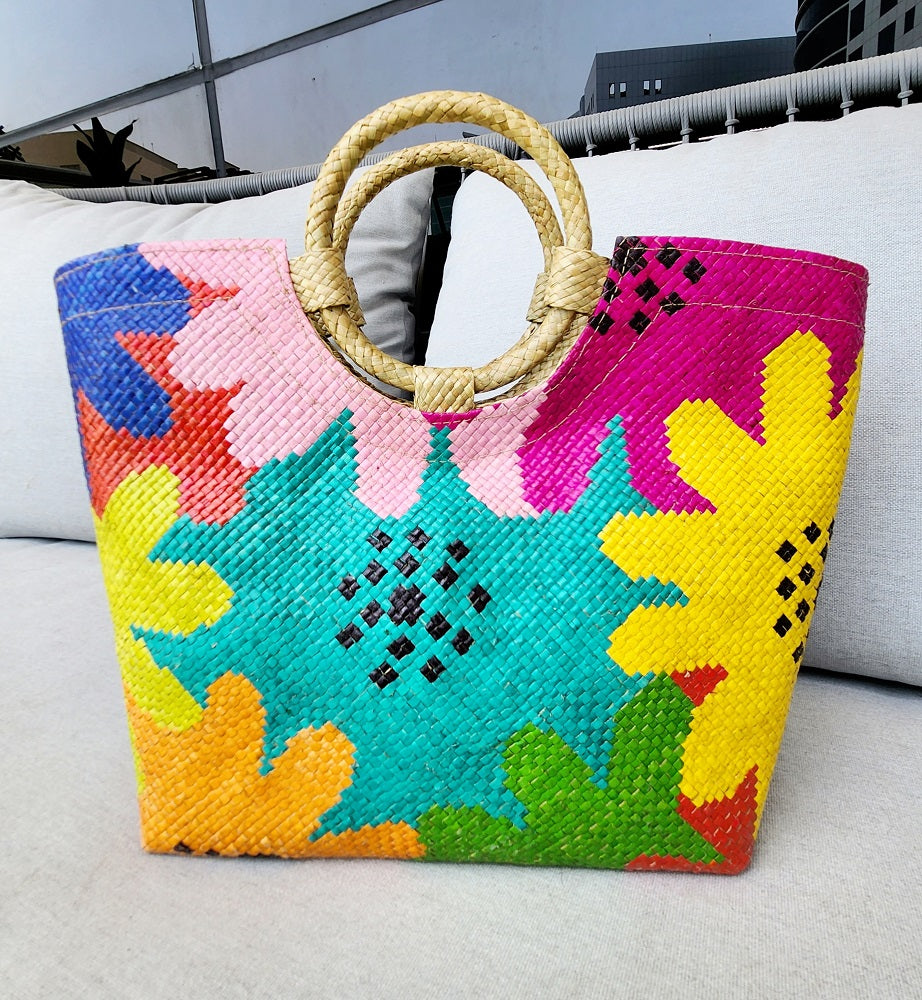 PREORDER "Anita" Handwoven Round Handle Bag