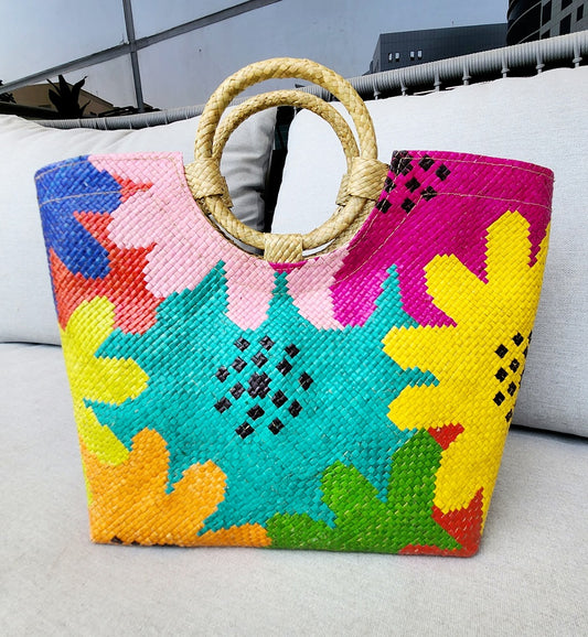 PREORDER "Anita" Handwoven Round Handle Bag