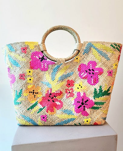 PREORDER Malaya Handwoven Round Handle Bag