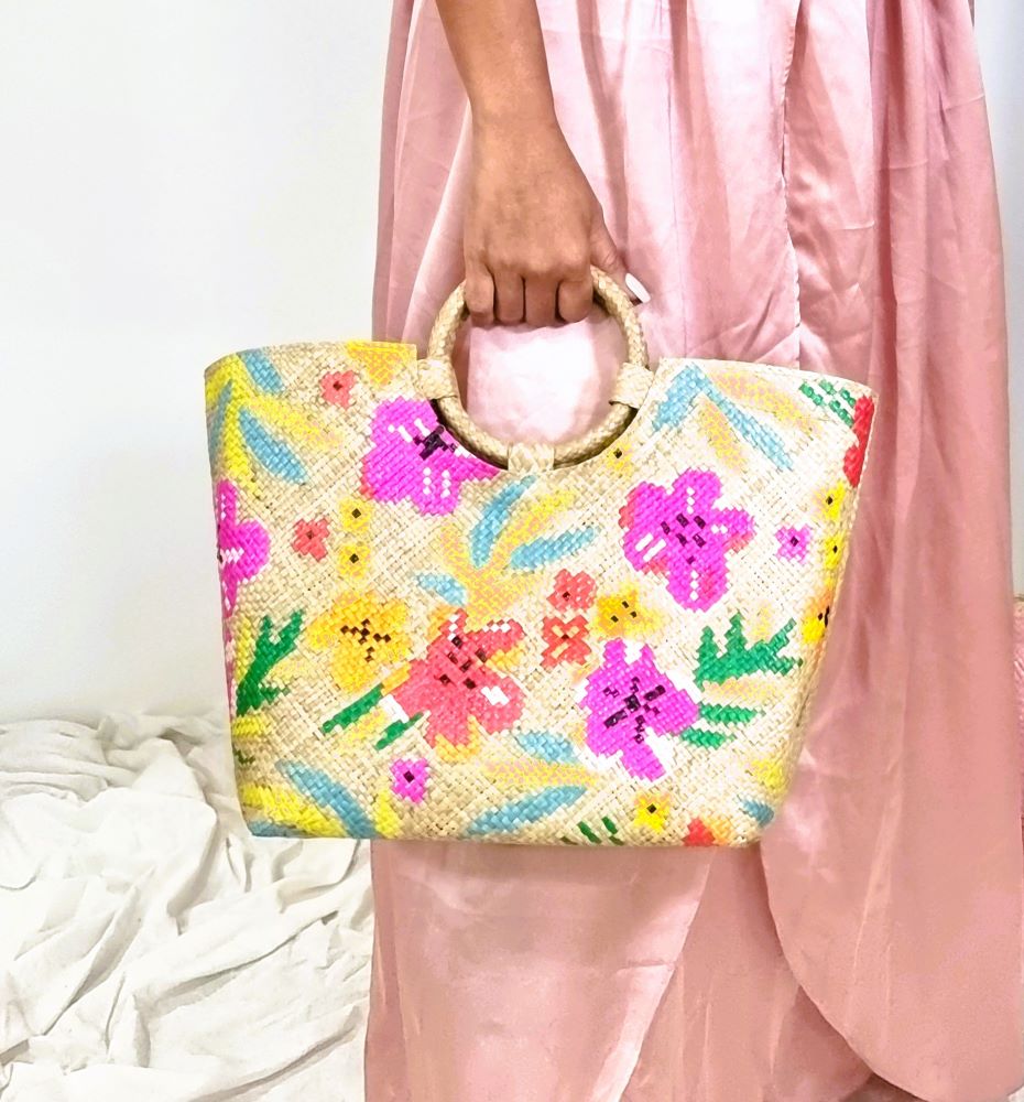PREORDER Malaya Handwoven Round Handle Bag