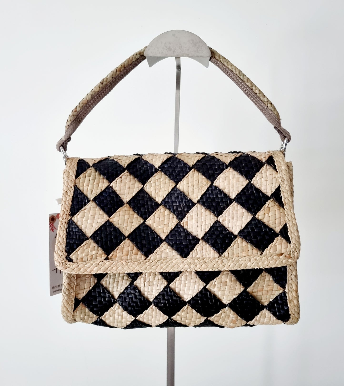 Talunay Black Woven Straw Bag