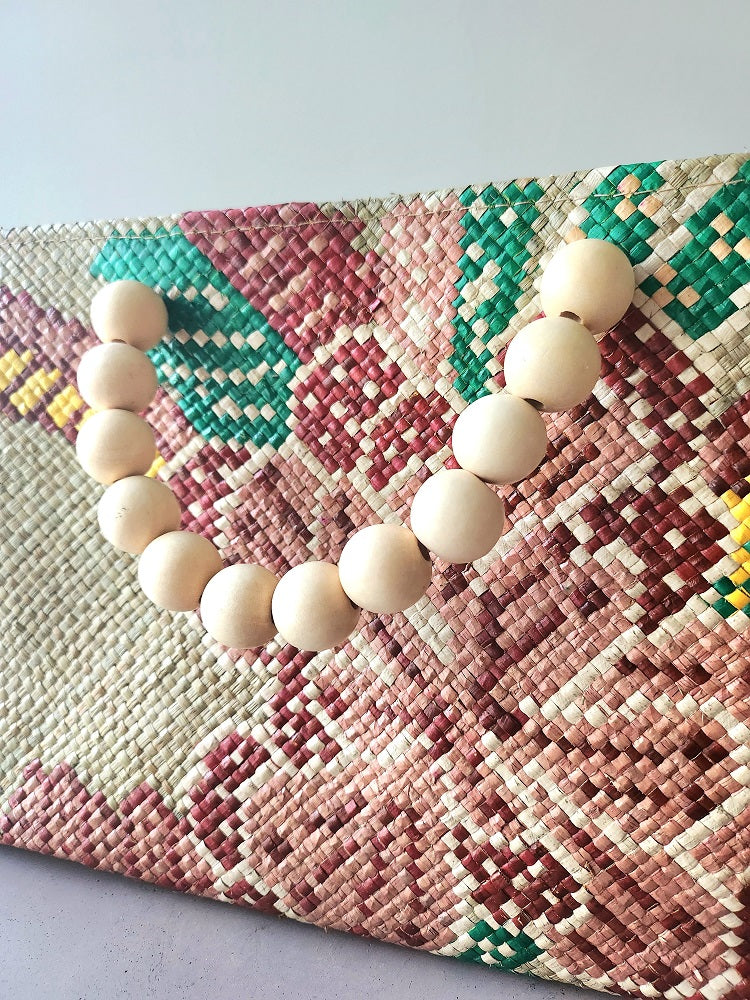 Side view of the Handwoven Amparo Bag, featuring its spacious interior and unique handwoven design made from eco-conscious material