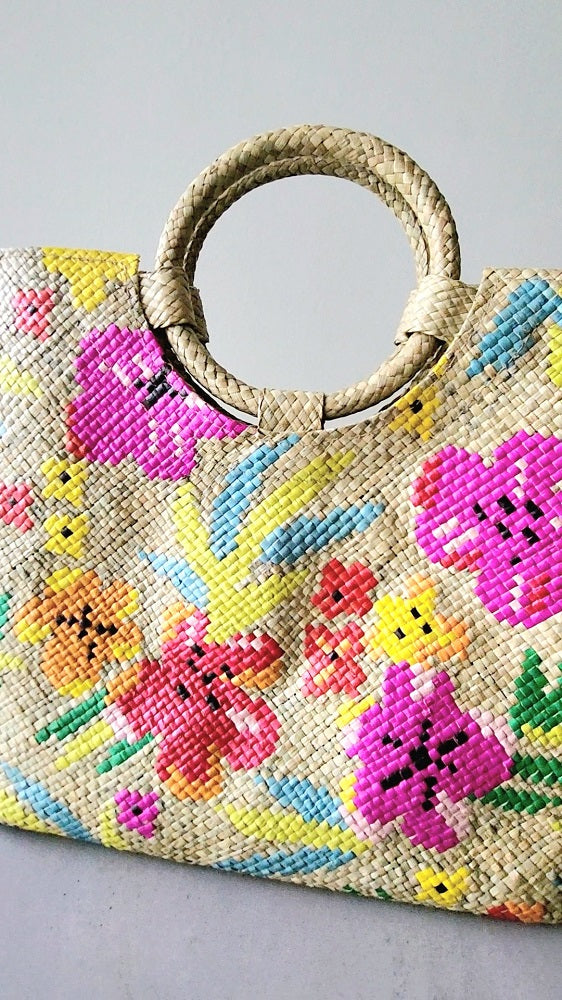 PREORDER Malaya Handwoven Round Handle Bag