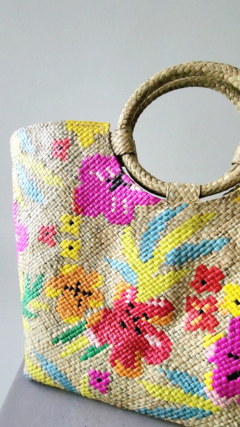 PREORDER Malaya Handwoven Round Handle Bag