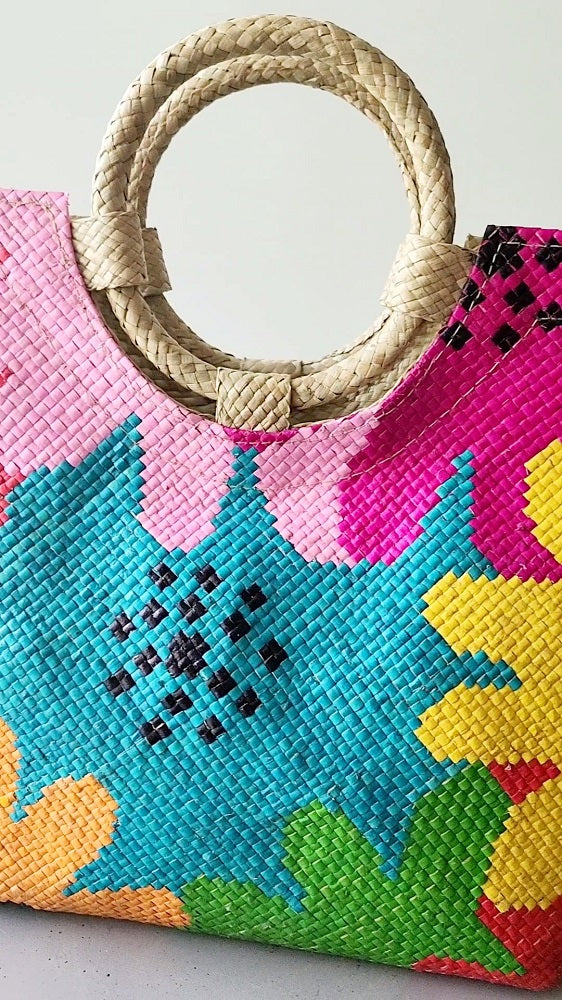 PREORDER "Anita" Handwoven Round Handle Bag
