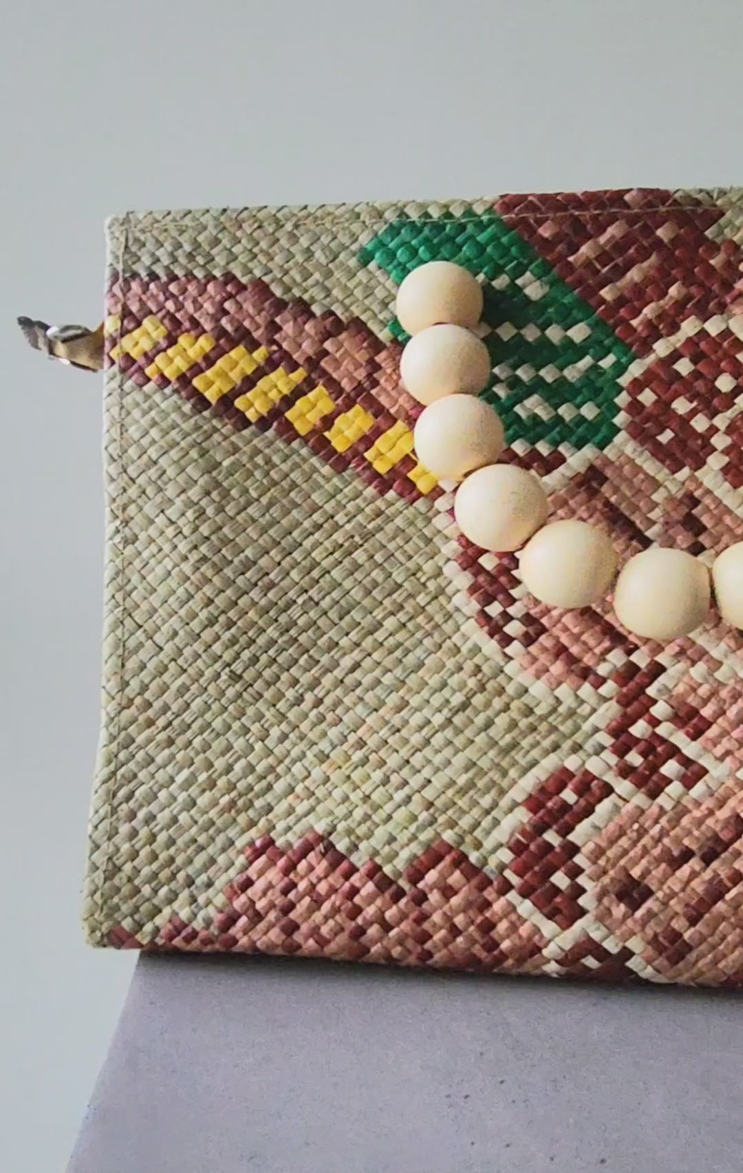 video shot of woven bag